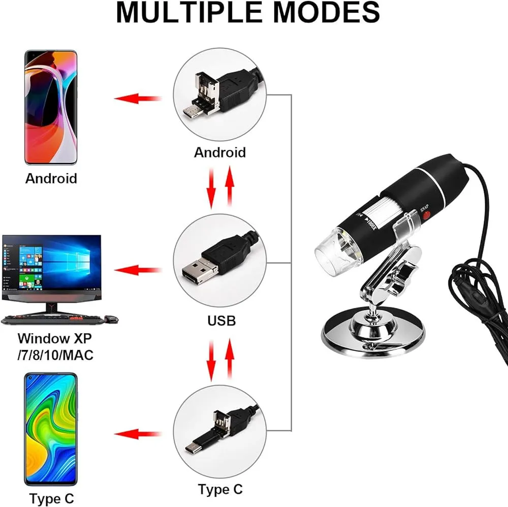 Stendli OTG funksiyali USB raqamli mikroskop#4