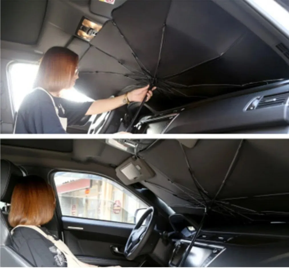 Солнцезащитная шторка- зонт для лобового стекла автомобиля#4