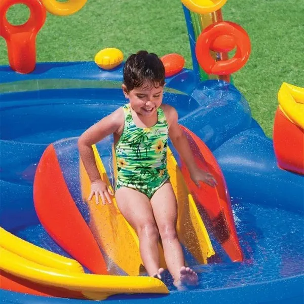 Детский надувной остров с водными горками с бассейном INTEX 57453 2.97mx 1.93mx 1.35 Ring Play Center#5