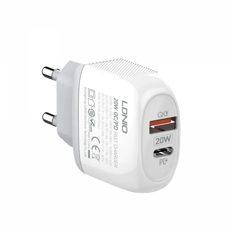 Зарядное устройство LDNIO A2316C-EU + USB-TypeC - Lighting, PD + QC3.0 20W#2