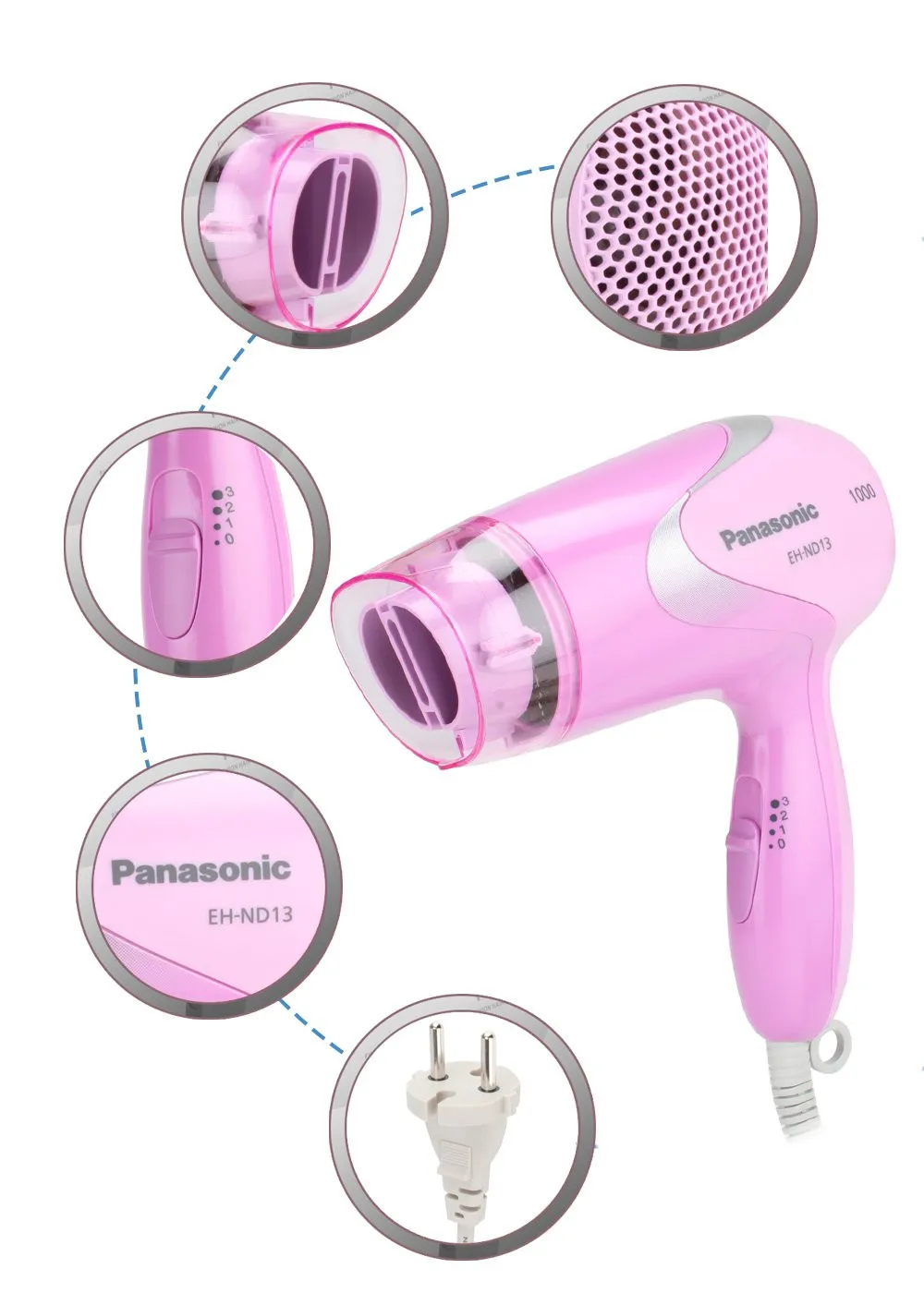 Фен для волос Panasonic EH-ND13 Фиолетовый#3