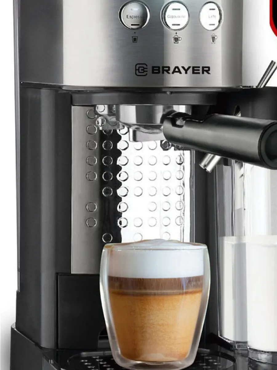 Рожковая кофеварка с автоматическим капучинатором BRAYER#4