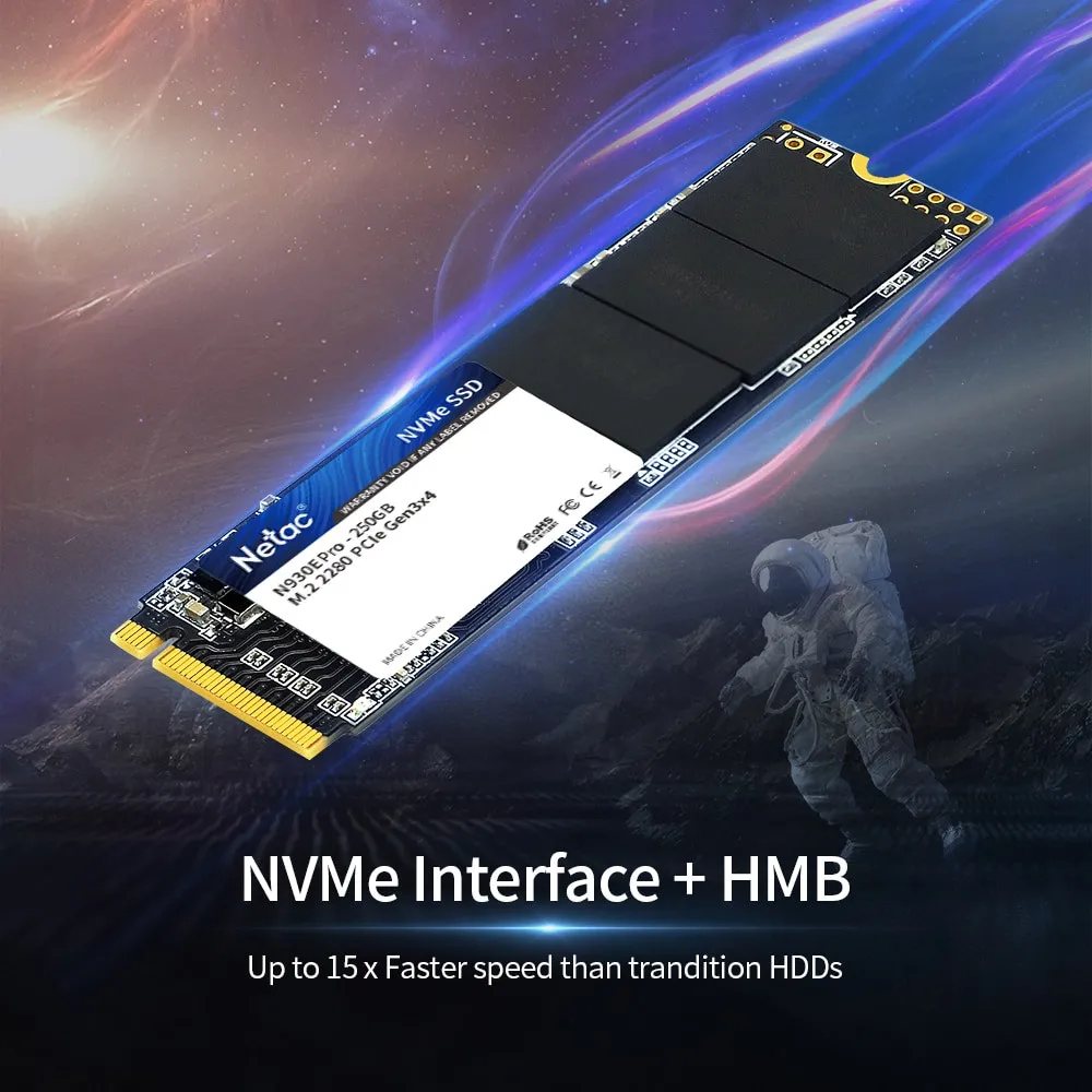 Внутренний накопитель Netac SSD, 128gb, NVMe M.2 2280 PCIe Gen 3x4#4