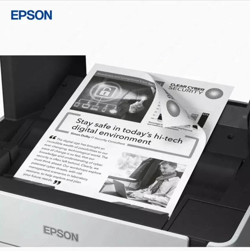 Струйный принтер Epson M2170, черный/белый, A4, AirPrint, Ethernet (RJ-45), USB, Wi-Fi, черный#3