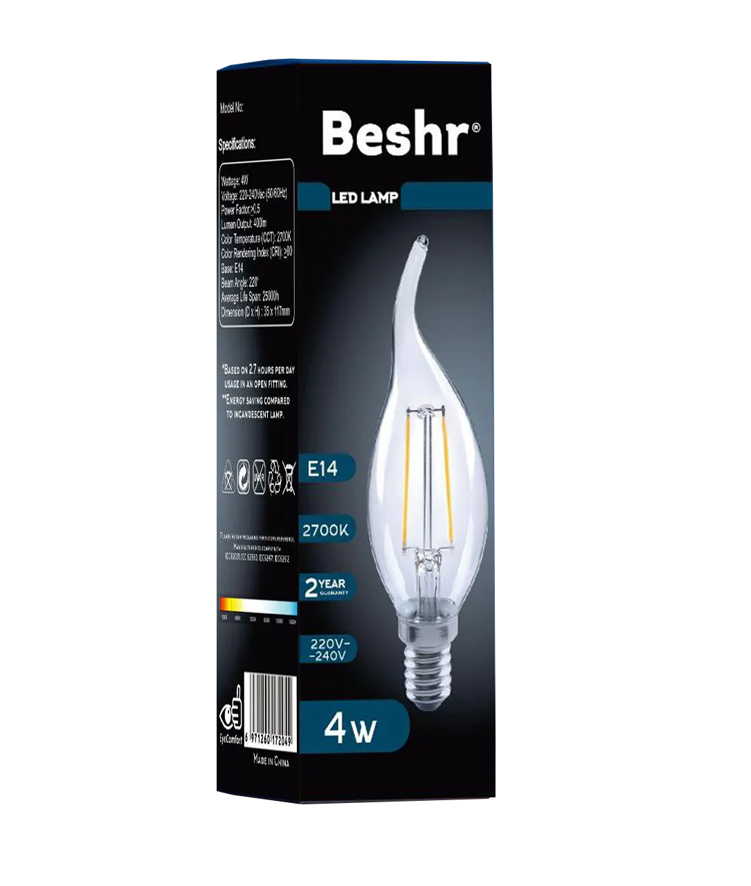 Лампа Beshr Led 2700K E14  4W#2