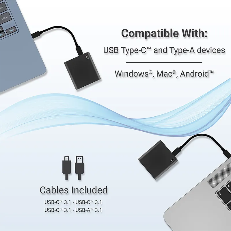 PNY SSD Портативный твердотельный накопитель Pro Elite USB 3.1 Gen 2 Type-C 250 ГБ#6