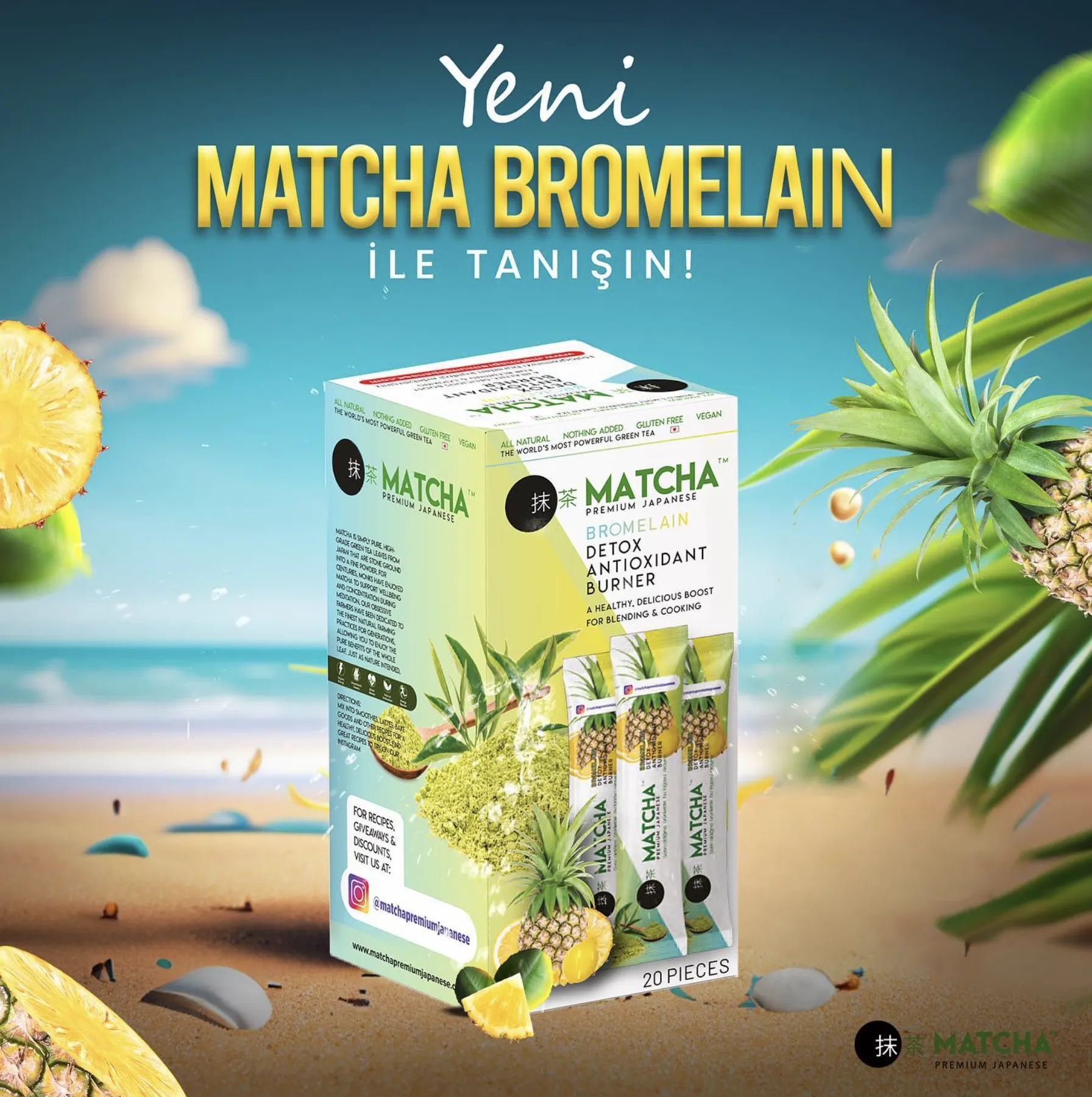 Kilo yo'qotish uchun yapon choyi - premium Matcha limon va ananas aromati#5