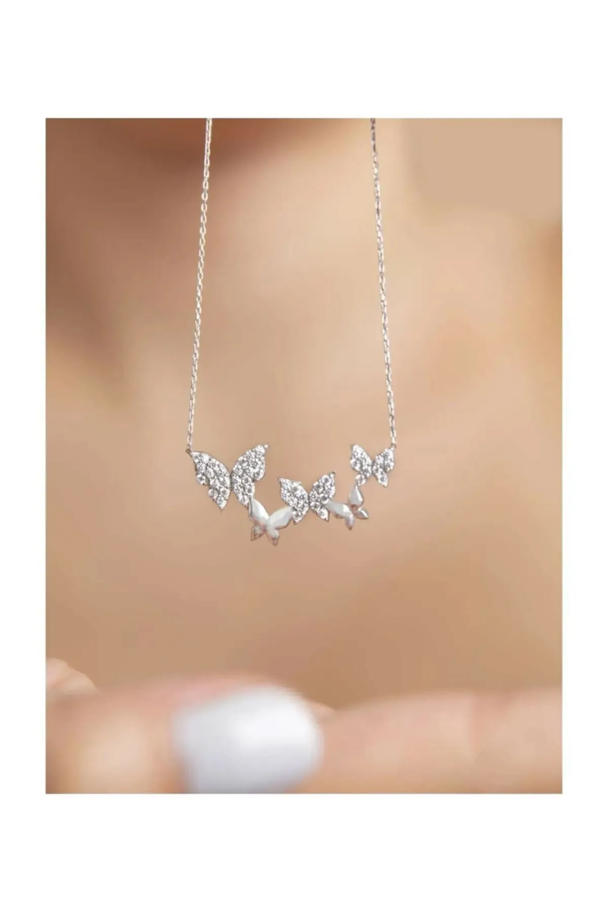 Ожерелье из серебра с дизайном бабочек pp2268 Larin Silver#2