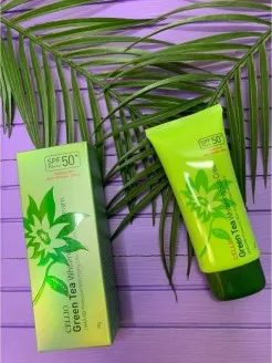 Солнцезащитный крем для лица Cellio Green Tea Whitening Sun Cream SPF50#4