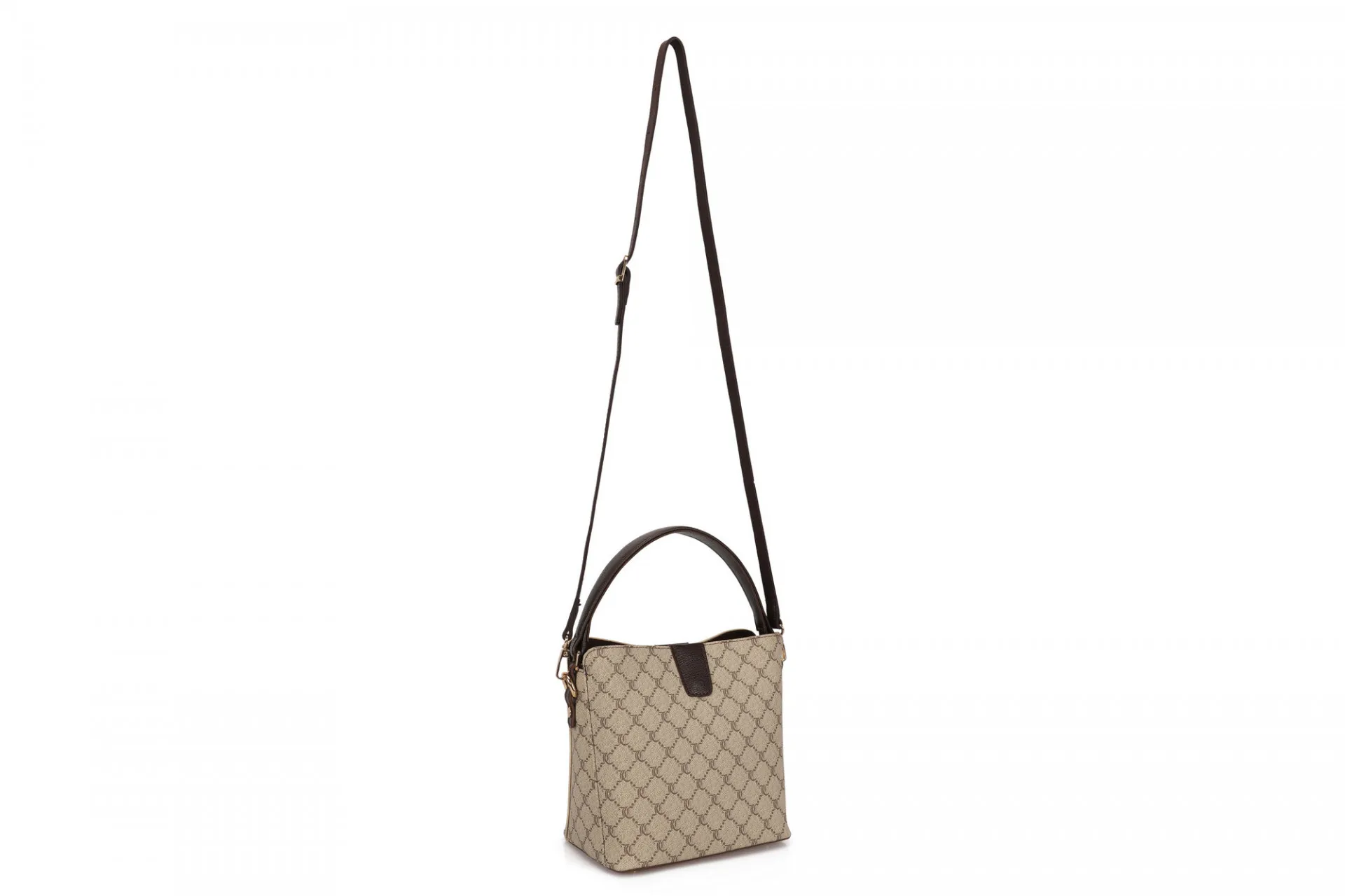 Женская сумка 1515 Кремово-коричневая#4