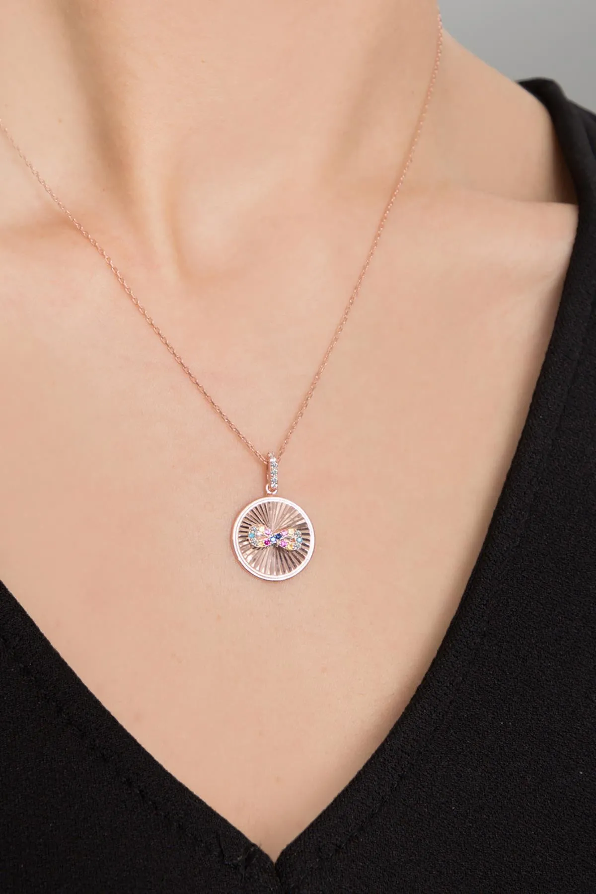 Серебряное ожерелье с розовым покрытием pp2518 Larin Silver#4