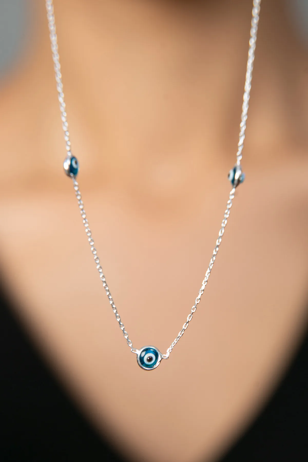 Женское серебряное ожерелье, модель: от сглаза elkmd50102 Larin Silver#2