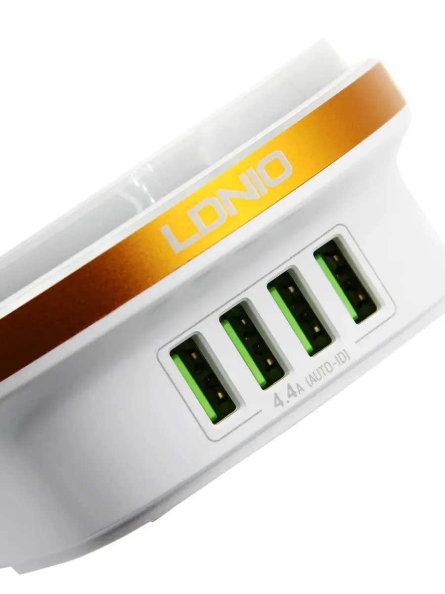 Зарядная станция с подсветкой LDNIO A4406 на 4 USB порта (Auto-ID), 4.4 Ампера, 22 Ватт/ зарядка#5