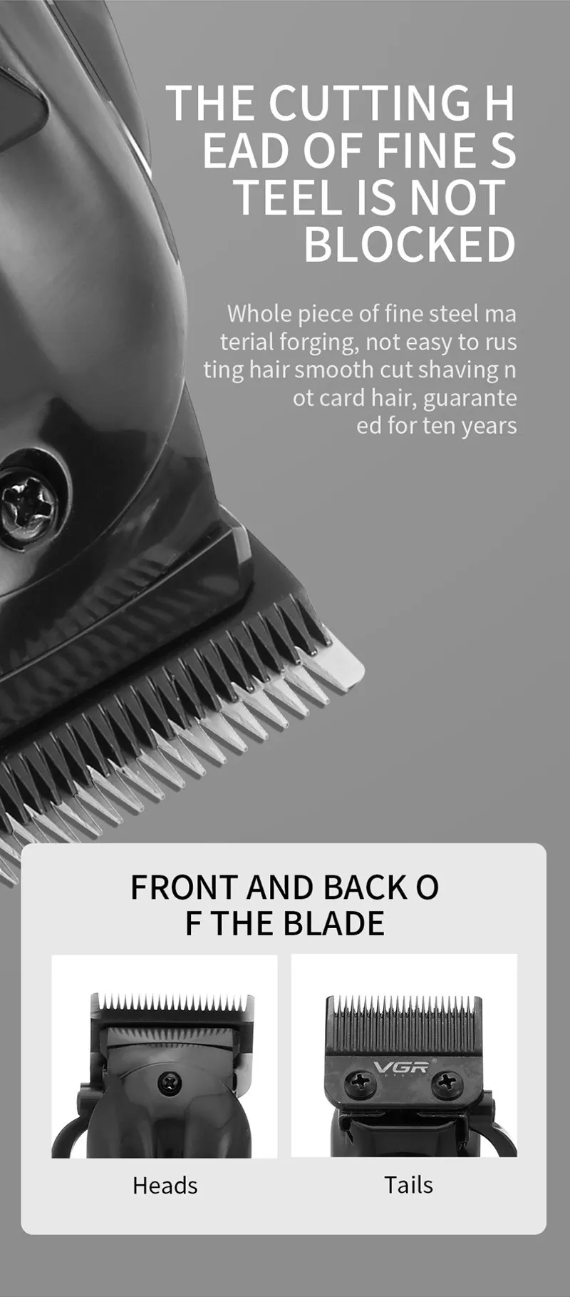 Машинка для стрижки VGR Профессиональная волос V-282, черный#5