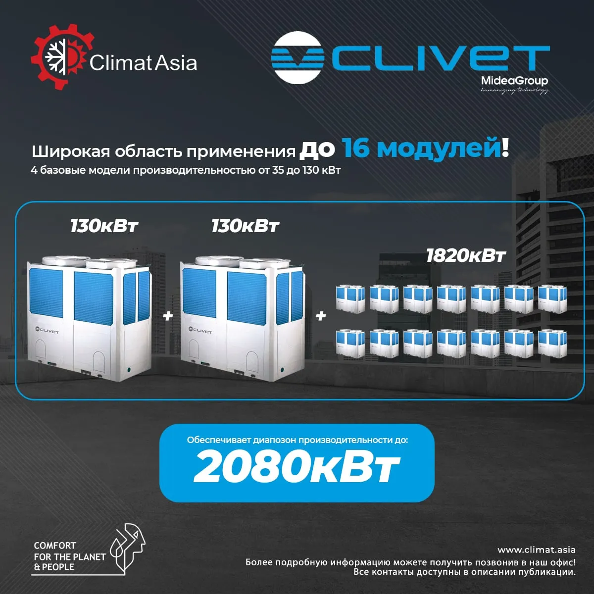 Chiller/chiler 𝐂𝐋𝐈𝐕𝐄𝐓 (A Group Company of Midea) 130кВт#2
