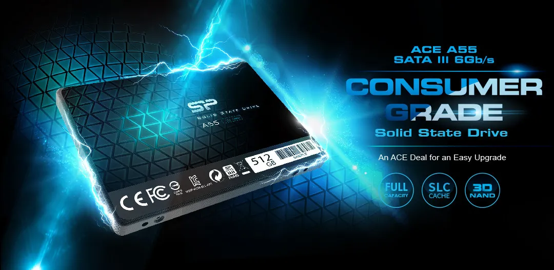 SSD Внутренний твердотельный накопитель SP 512 ГБ SSD 3D NAND A55 SLC SATA III#2