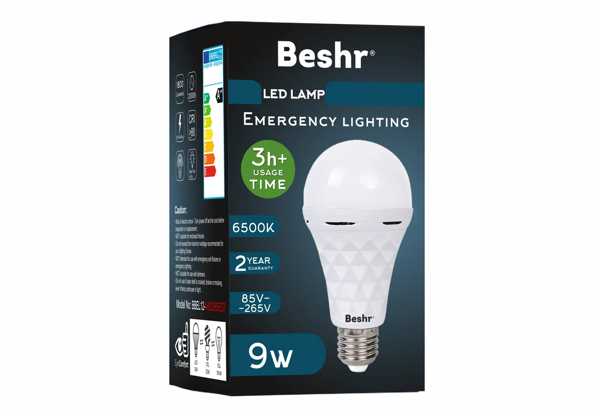 Лампа Beshr Led Emergency lighting 6500K E27 9 W#2