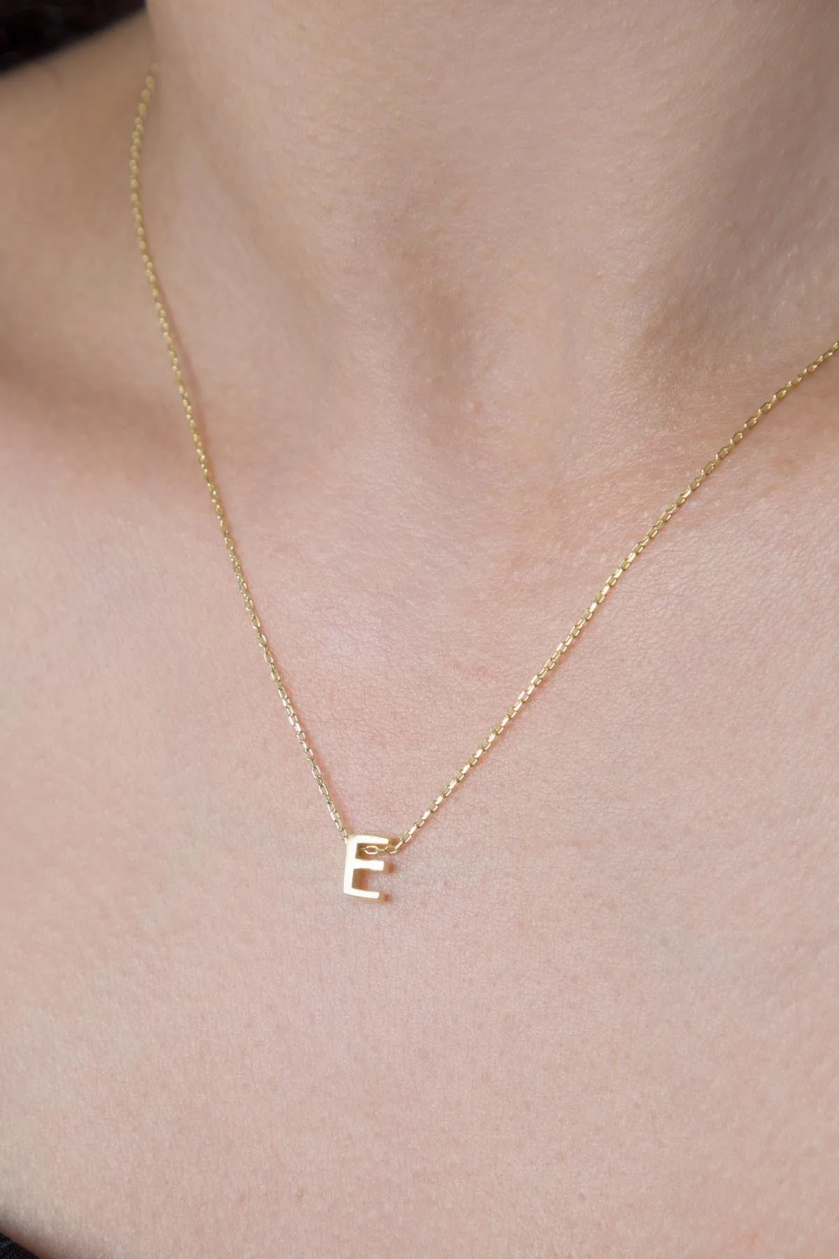 Серебряное ожерелье с буквой E в обьёме 3d pp001l Larin Silver#3
