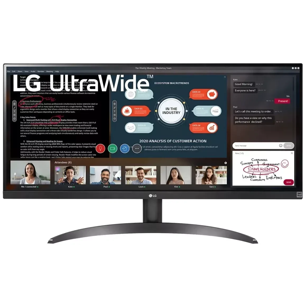 Monitor LG - 29" 29WP500-B Ultra Wide / 29" / 2560 x 1080 / IPS / Matte#5