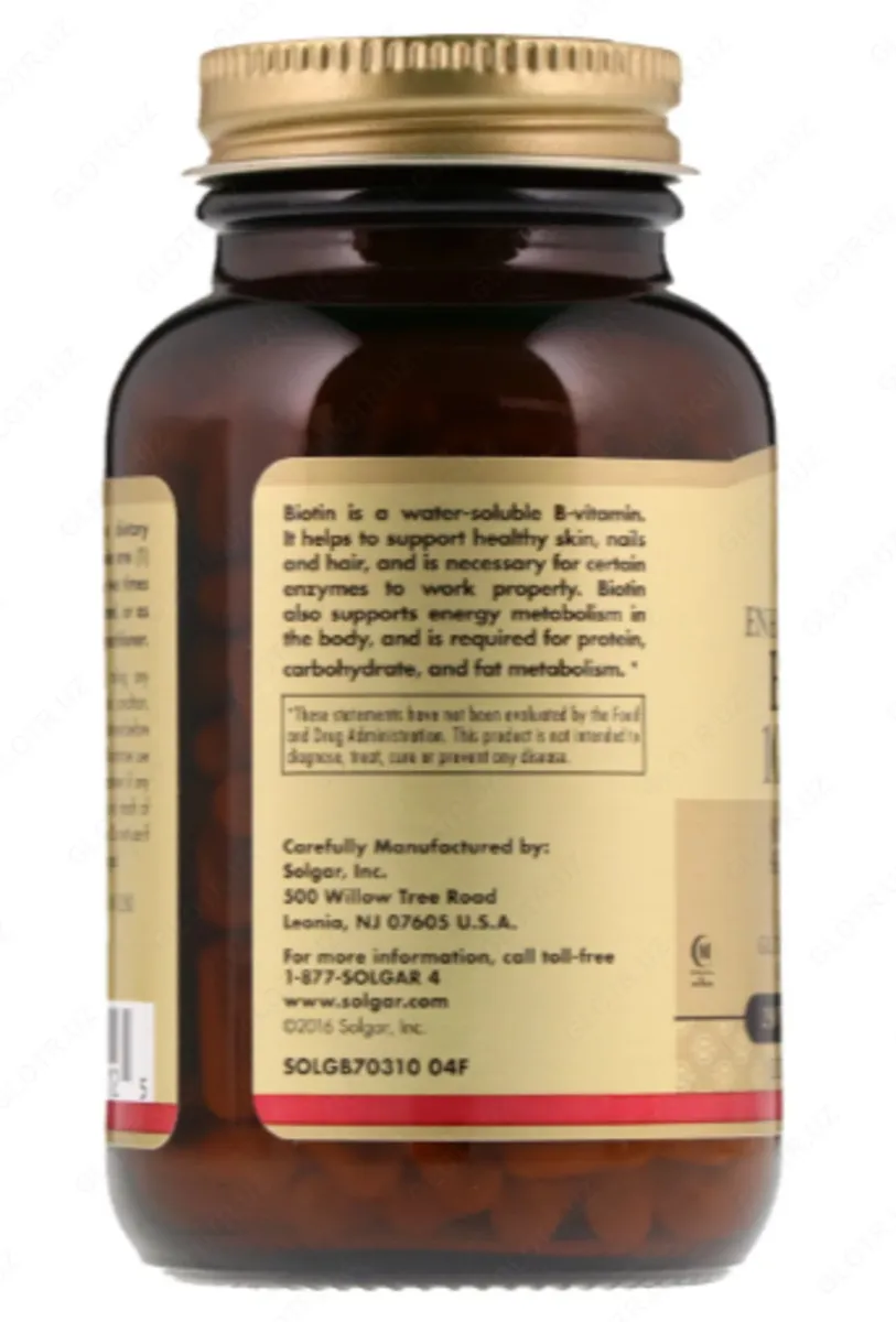 Таблетки биотина для здоровой кожи и волос Solgar Biotin 1000mg (250 шт)#2