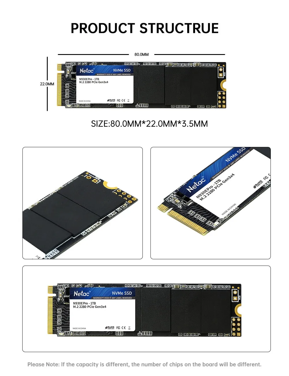Внутренний накопитель Netac SSD, 128gb, NVMe M.2 2280 PCIe Gen 3x4#8