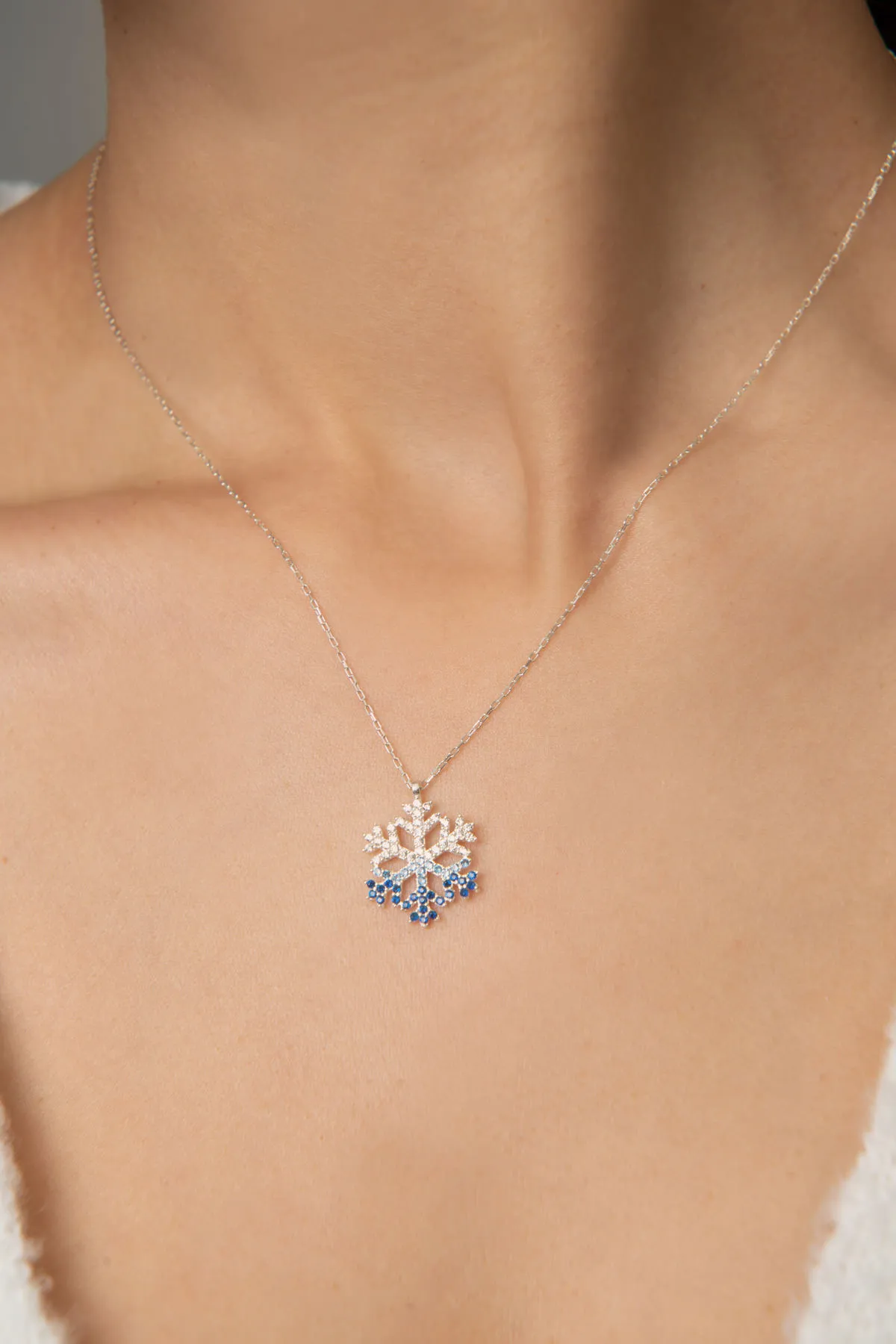 Женское серебряное ожерелье, модель: снежинка pp4250 Larin Silver#3