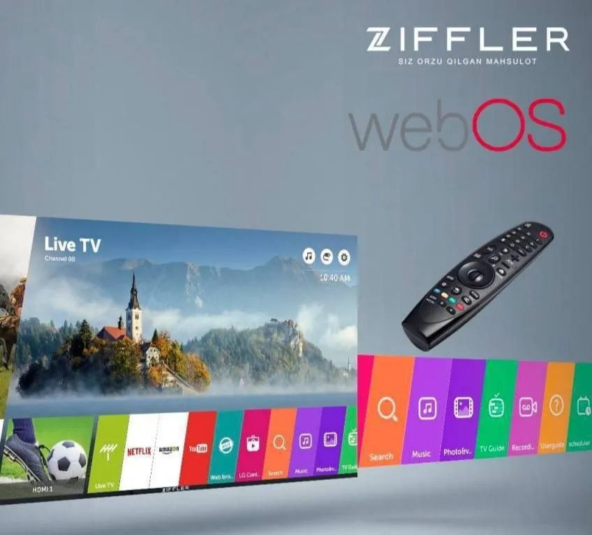 Телевизор Ziffler 43" HD QLED Smart TV Wi-Fi Android#4