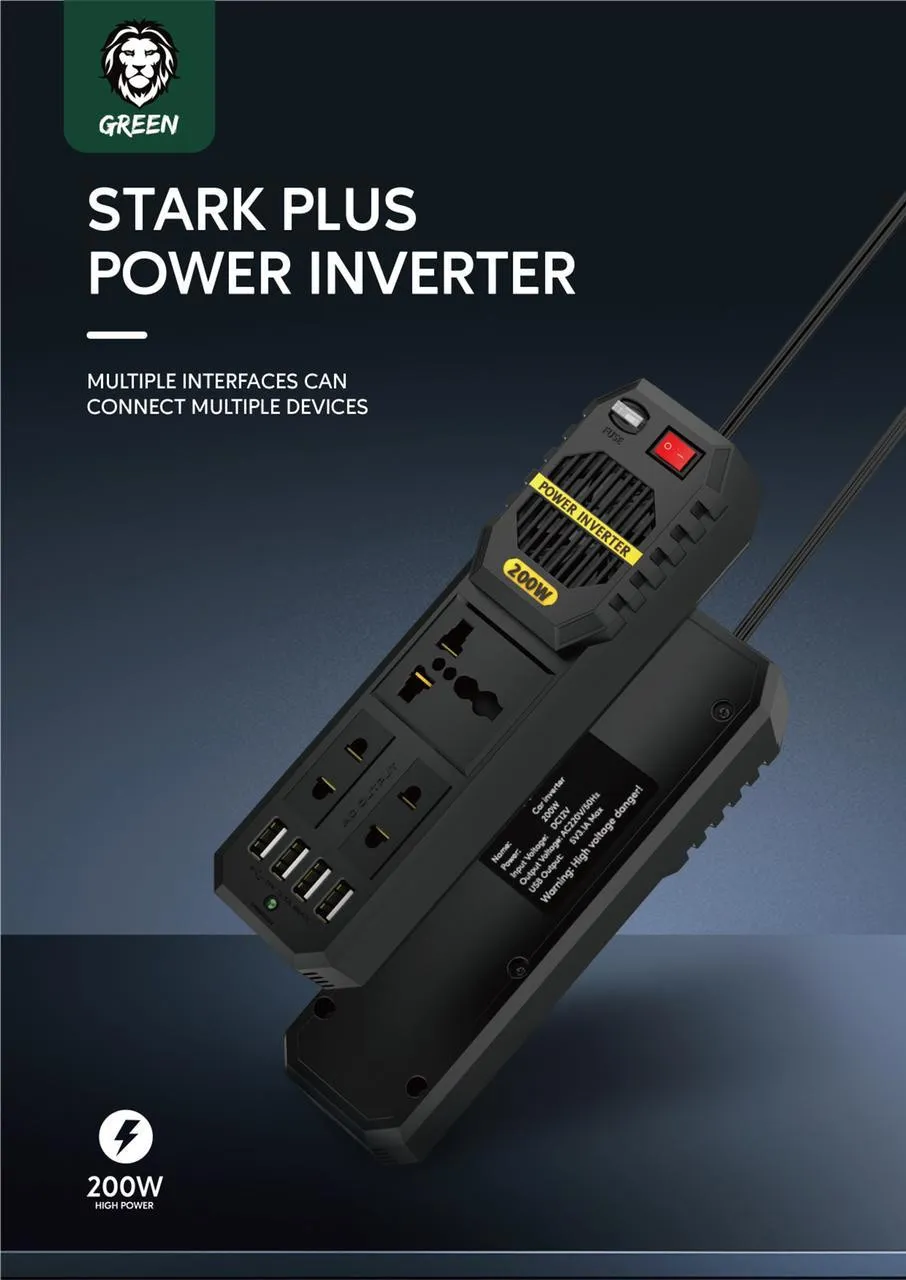 Инвертор мощности Stark Plus 200 Вт - черный#3