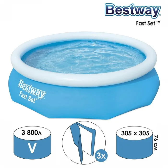 Бассейн надувной Bestway Fast Set 57266, 305 х 76 см#2