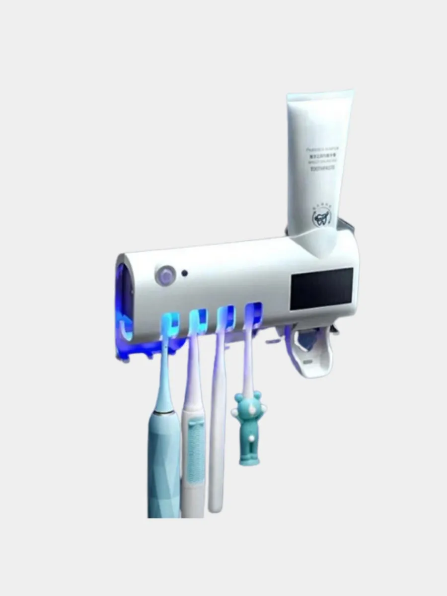 Набор для ванной: стерилизатор зубных щеток и диспенсер зубной пасты Smart UV#3