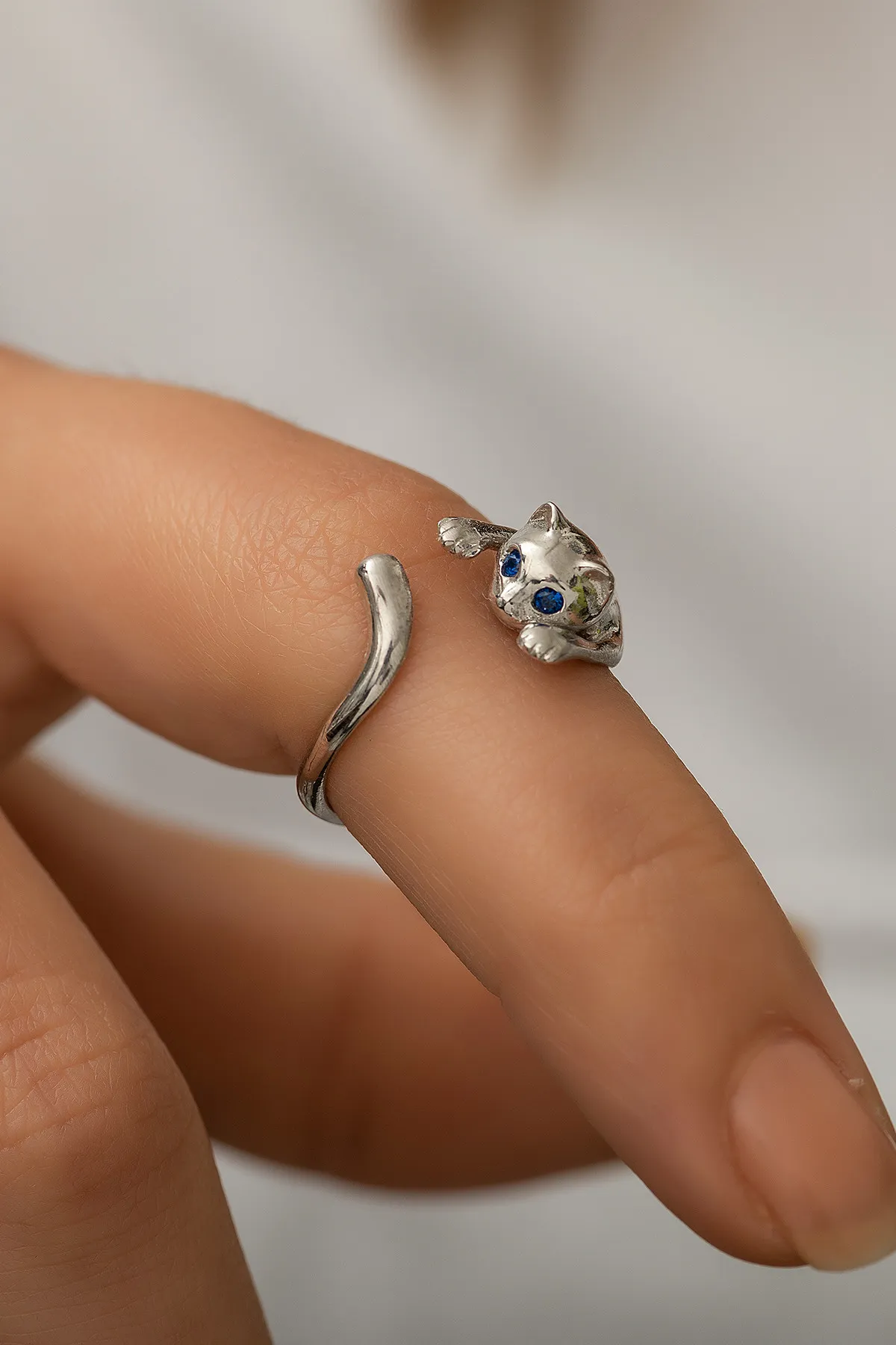 Женское кольцо, модель: кошка pp7763 Larin Silver#2