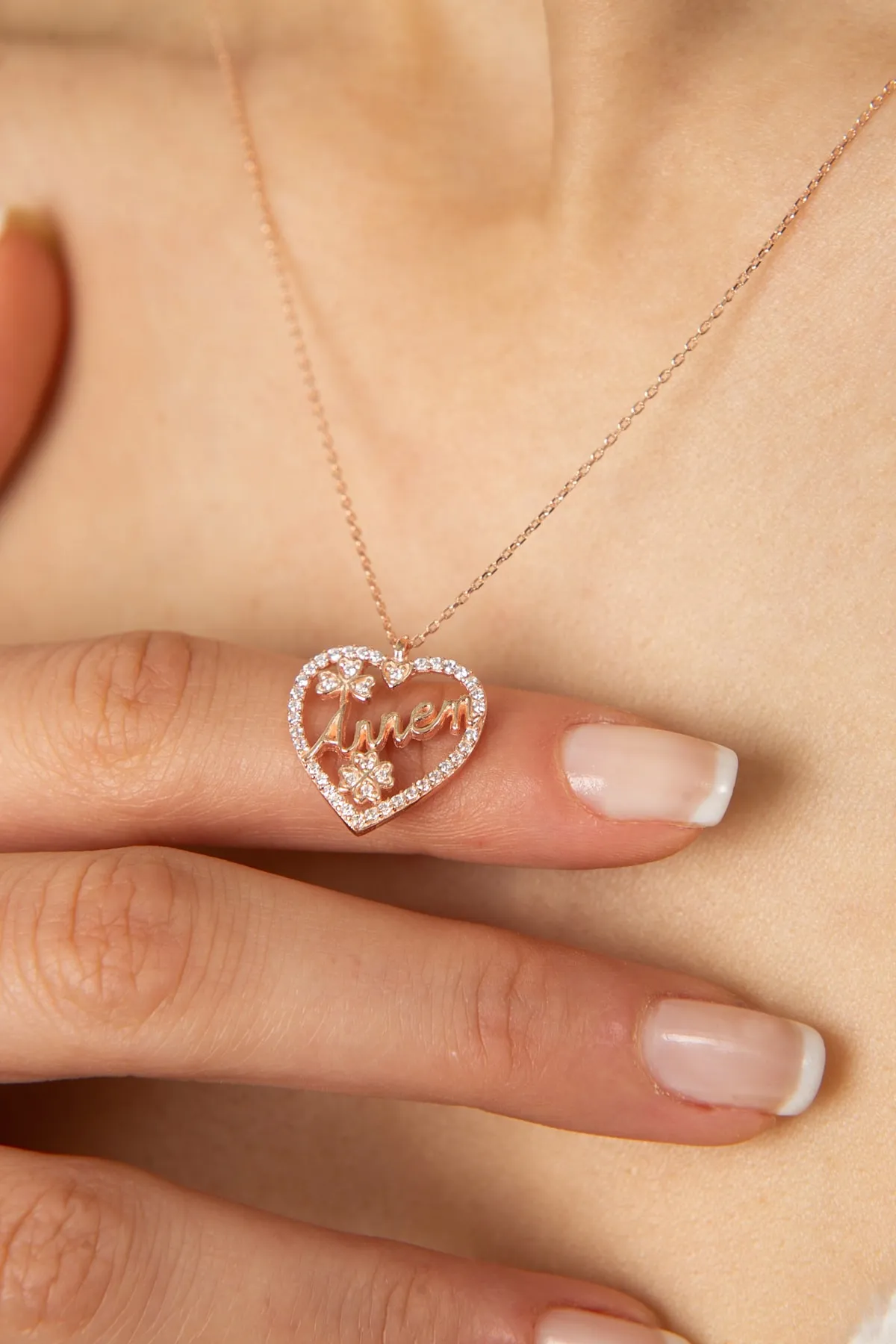 Женское серебряное ожерелье, модель: сердечко с надписью мама pp2063 Larin Silver#4