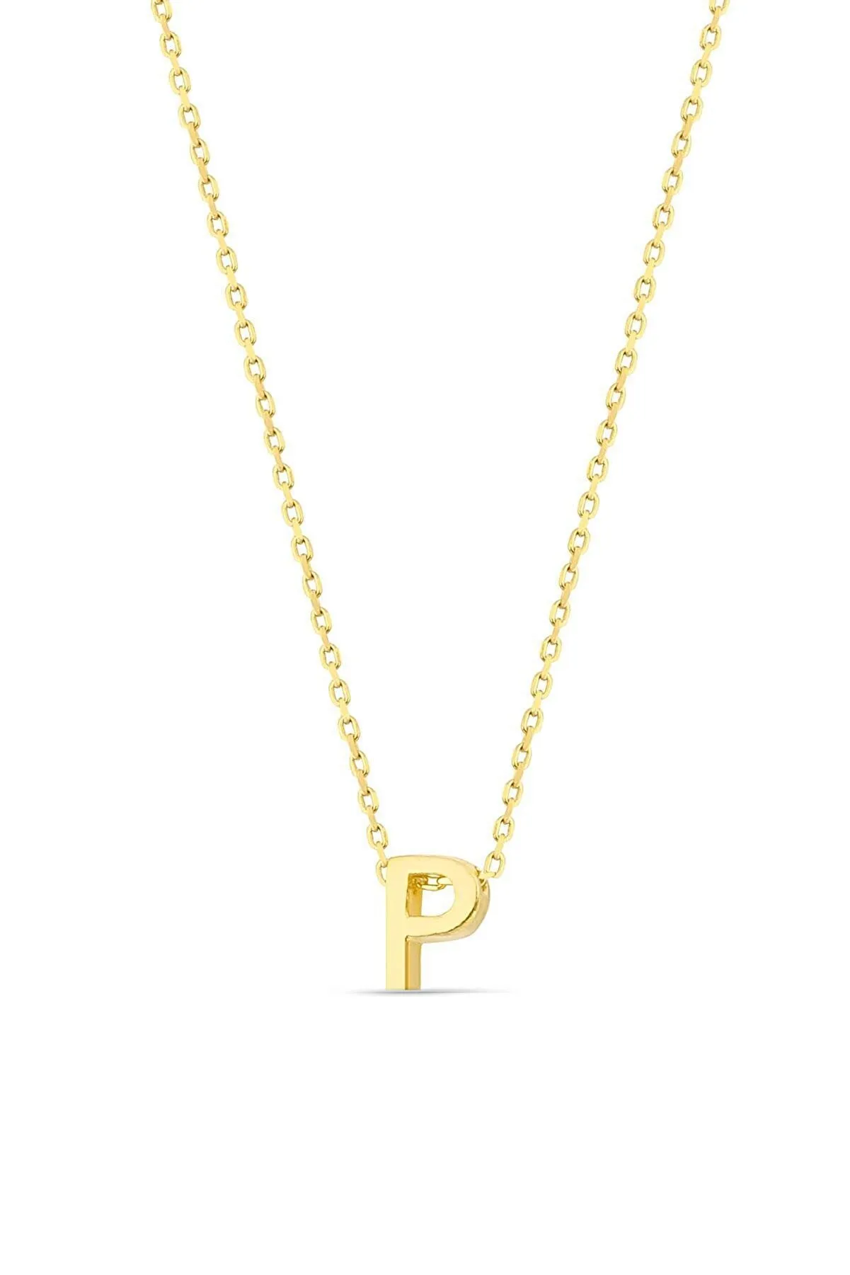 Серебряное ожерелье с буквой P в обьёме 3d pp001l Larin Silver#2