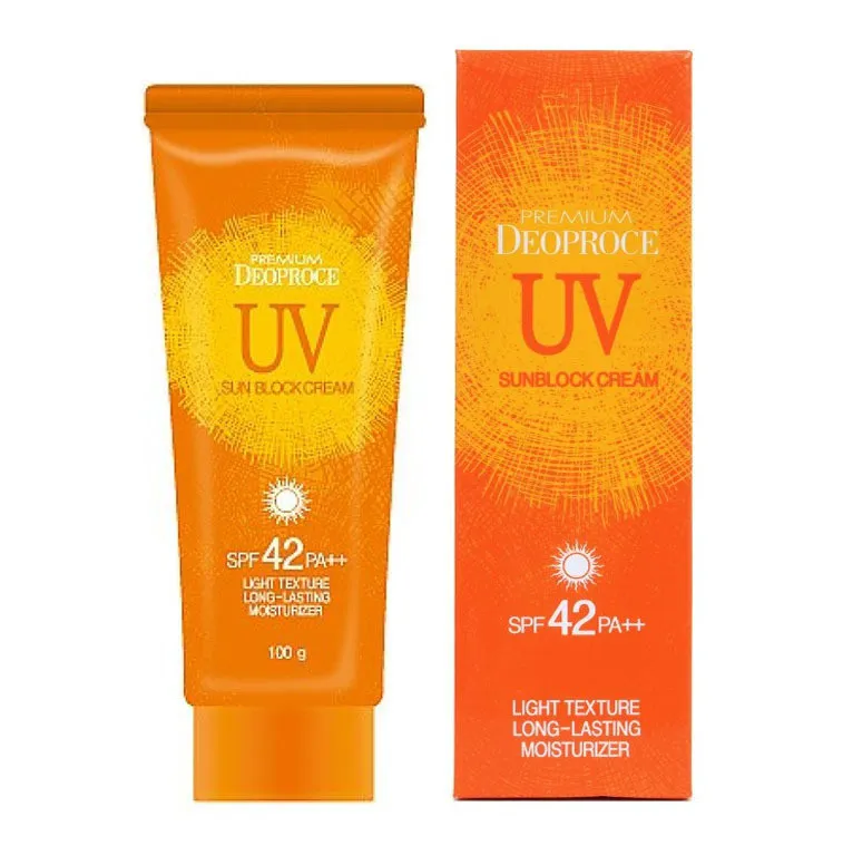 Крем солнцезащитный для лица и тела premium uv sunblock cream spf42/pa++ 100г 5578 Deoproce (Корея)#2