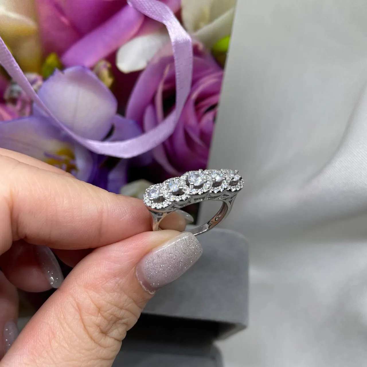Кольцо под бриллиант Серебро 925-пробы#3