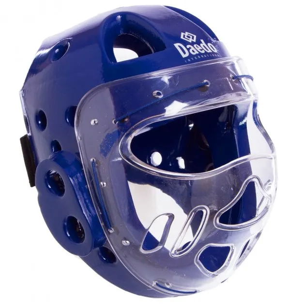 Шлем DAEDO для тхэквондо с пластиковой маской синий + в подарок эластический бинт#3