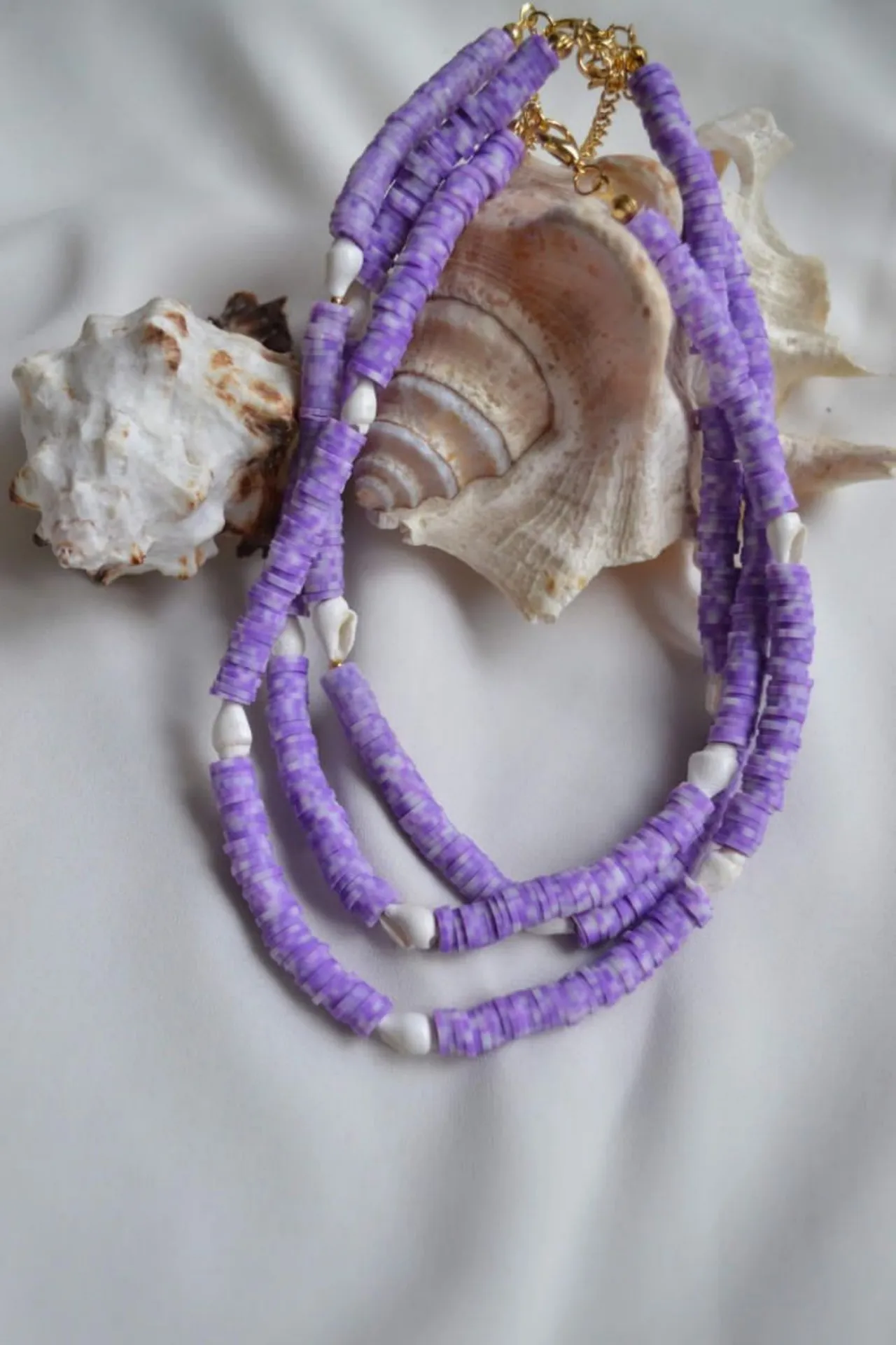Ожерелье фиолетовый фимо, модель: ракушка ti014 Mori#3