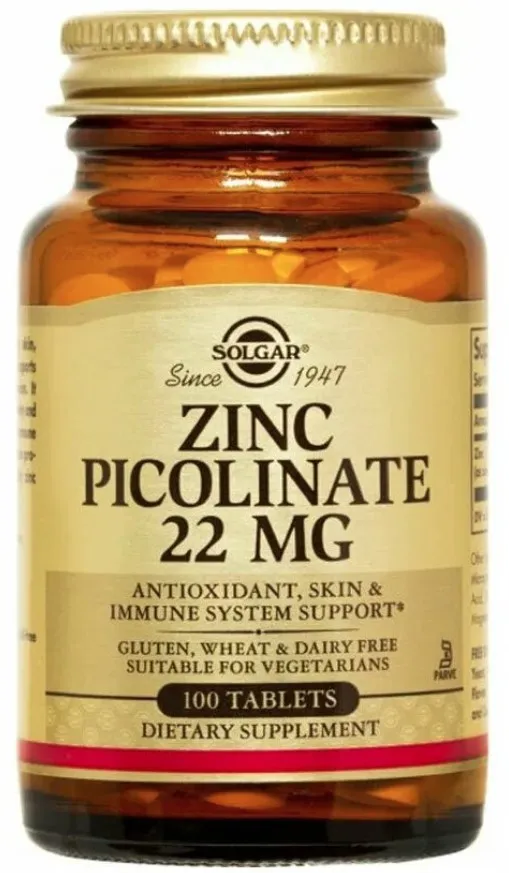Цинк пиколинат Solgar Zinc Picolinate 22mg (100 шт.)#1