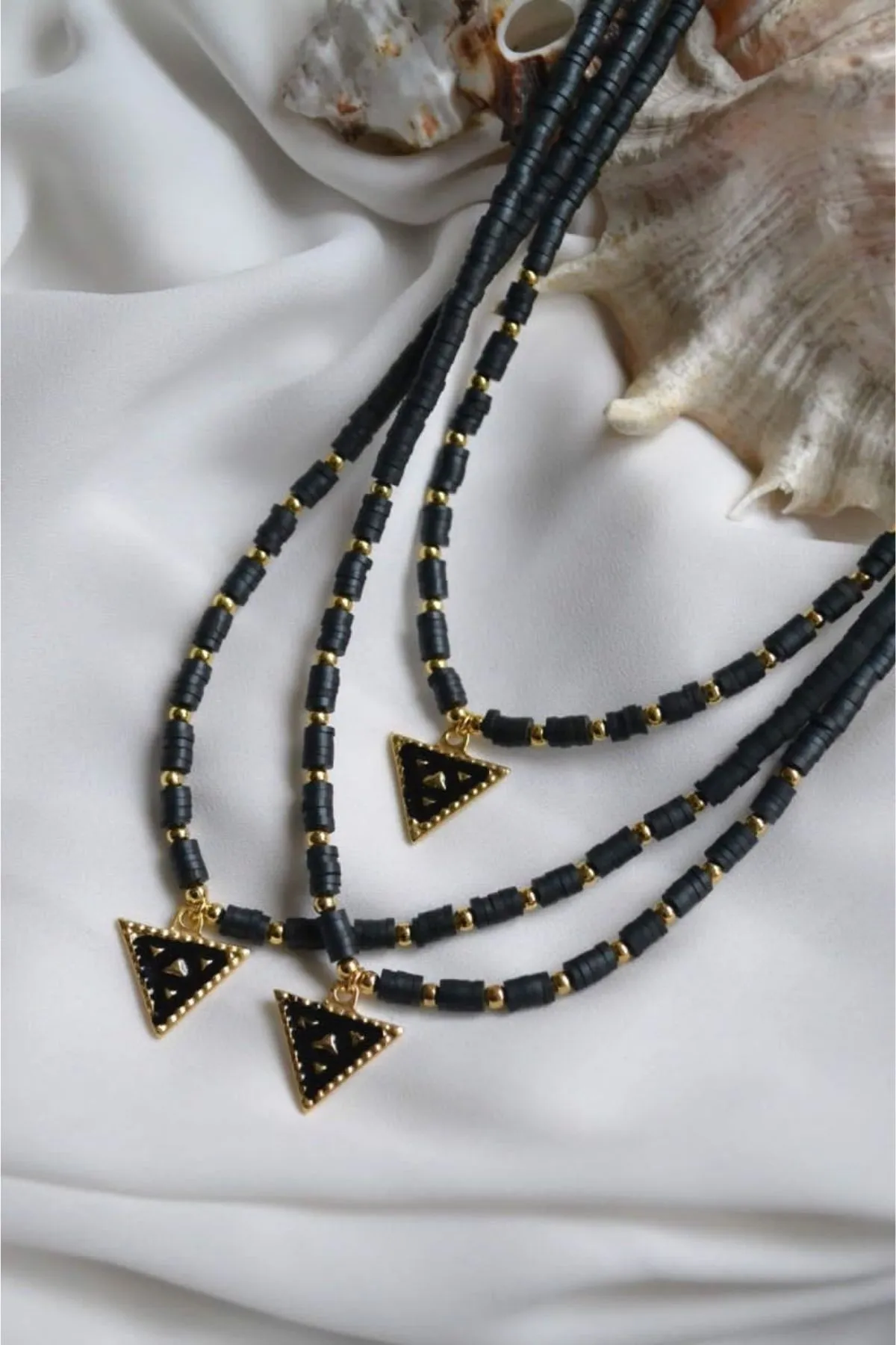 Ожерелье фимо, модель: треугольник ti105 Mori#2