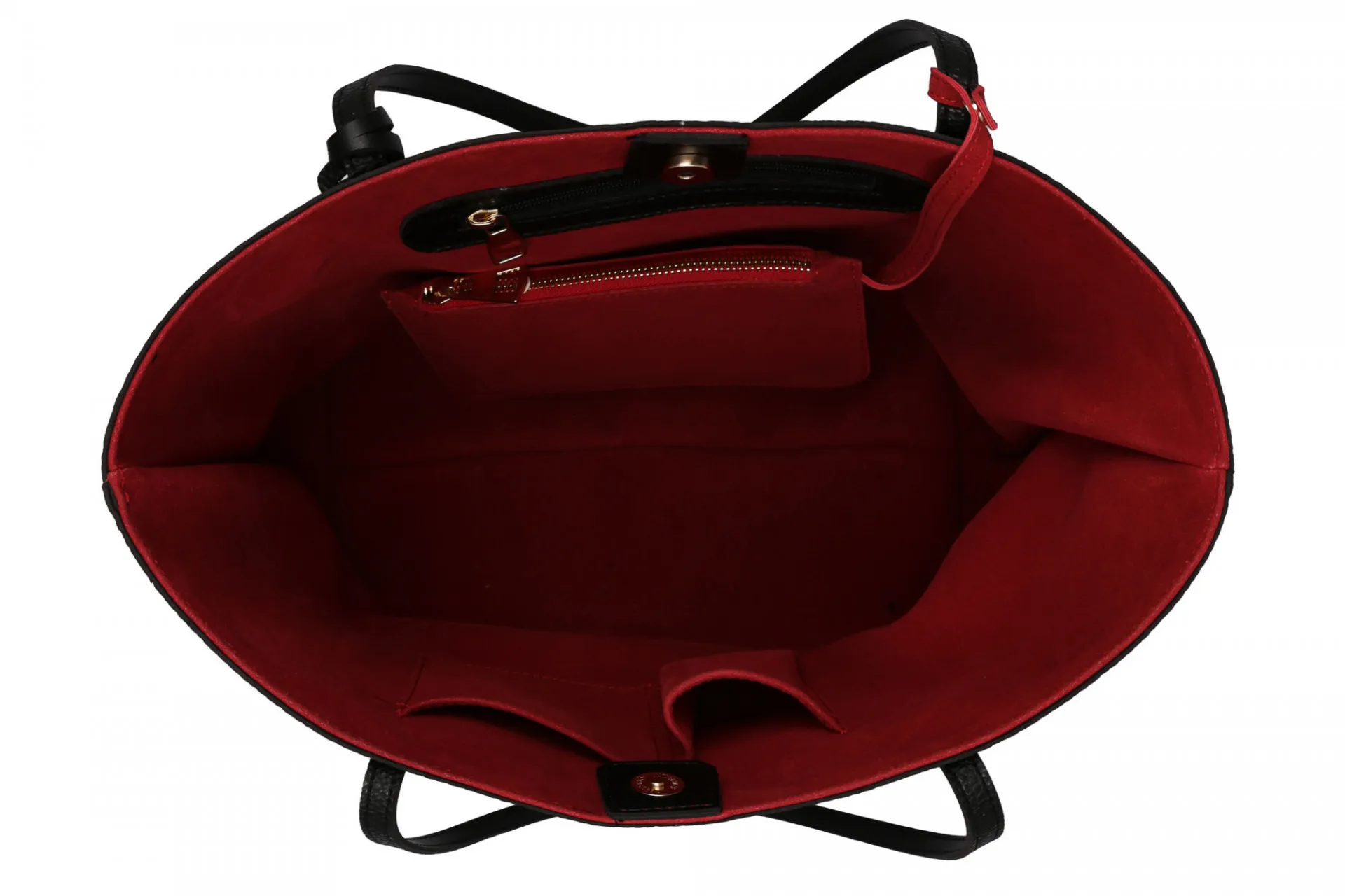 Женская сумка 1507 Черно-красная#5
