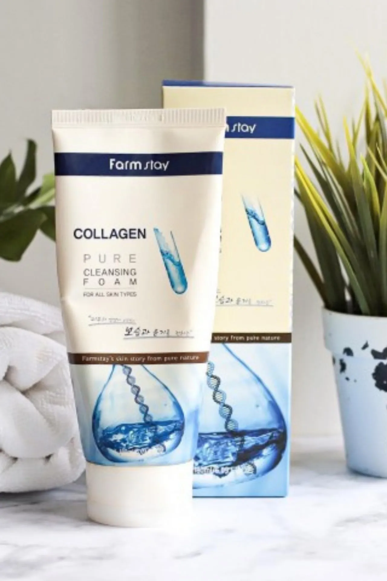 Пенка очищающая с коллагеном collagen pure cleansing foam 5520 FarmStay (Корея)#4
