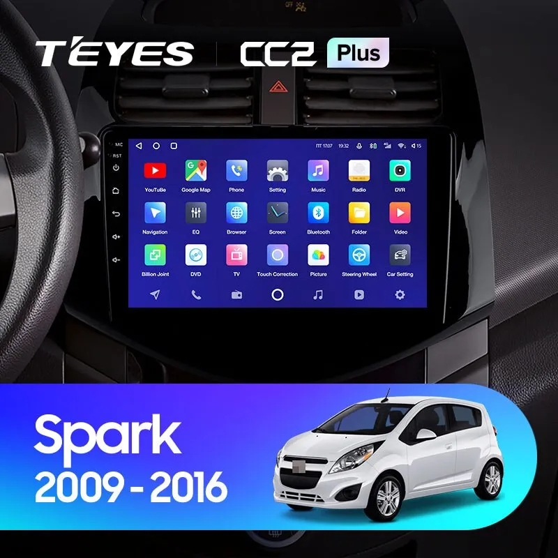 Автомонитор TEYES CC2L plus 9" 2+32GB WiFi для Chevrolet Cobalt с рамкой + В подарок водонепроницаемая автомобильная камера 12V заднего вида#3