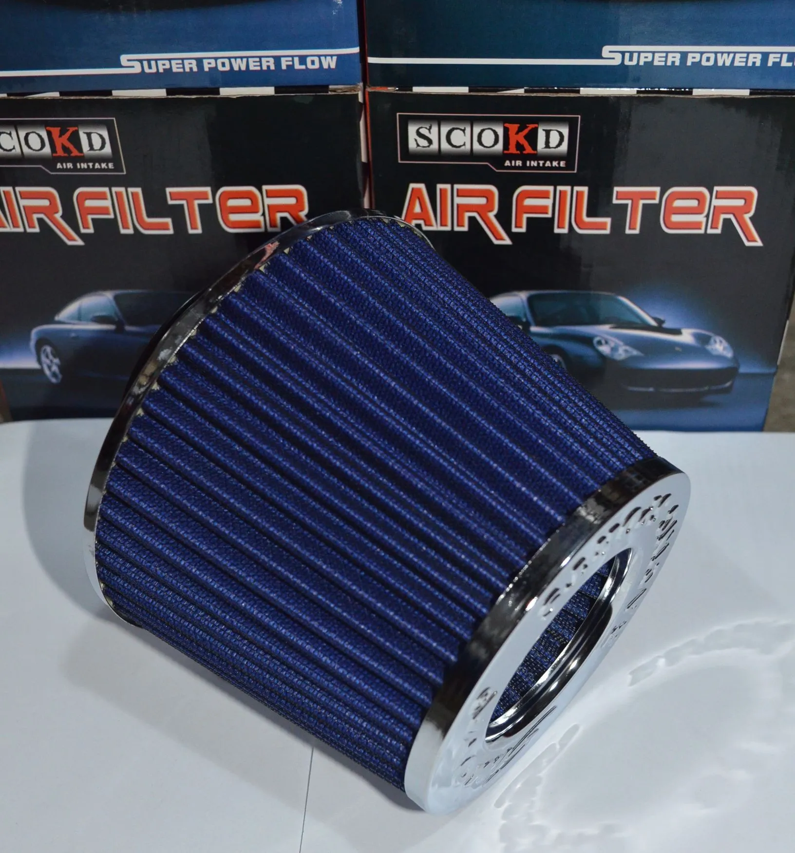 Универсальный автомобильный карбоновый Racing воздушный фильтр для улучшении скорости авто#3