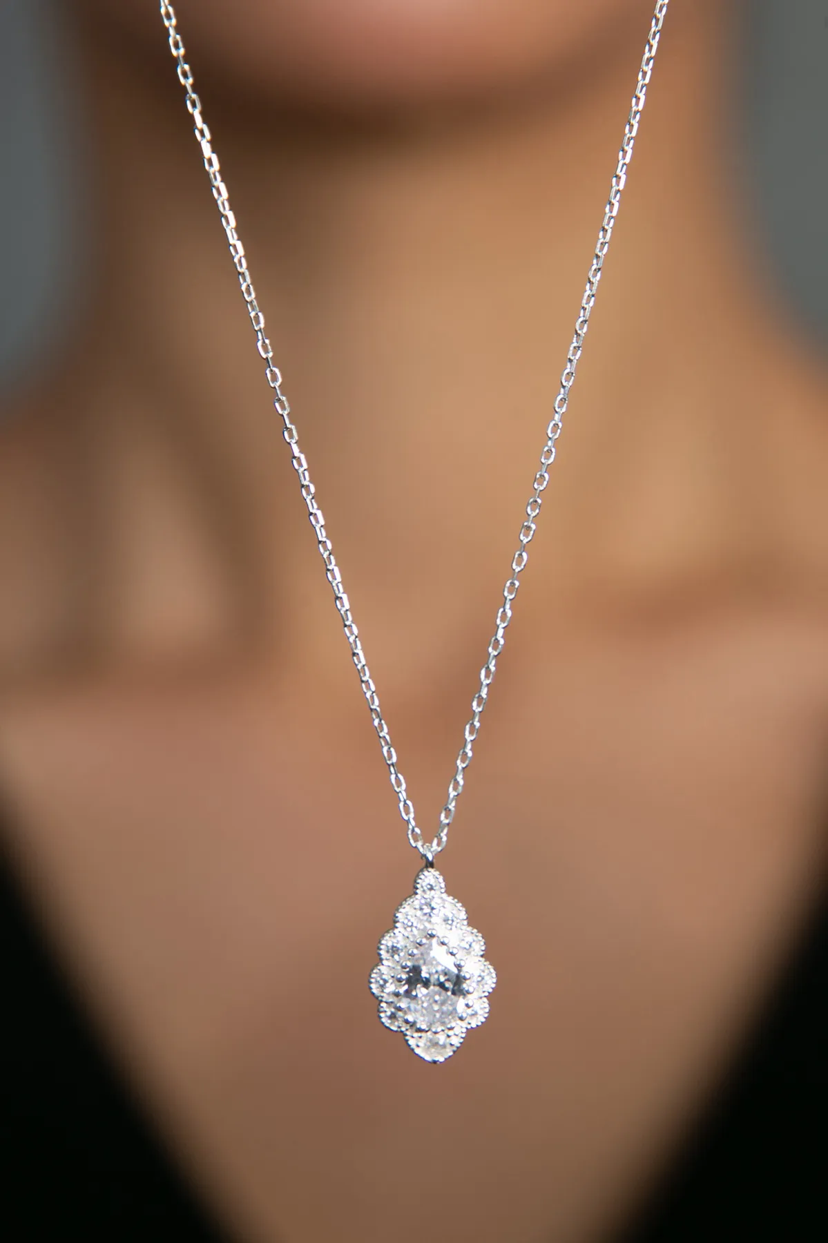 Женское серебряное ожерелье, модель: камень fa182553 Larin Silver#2
