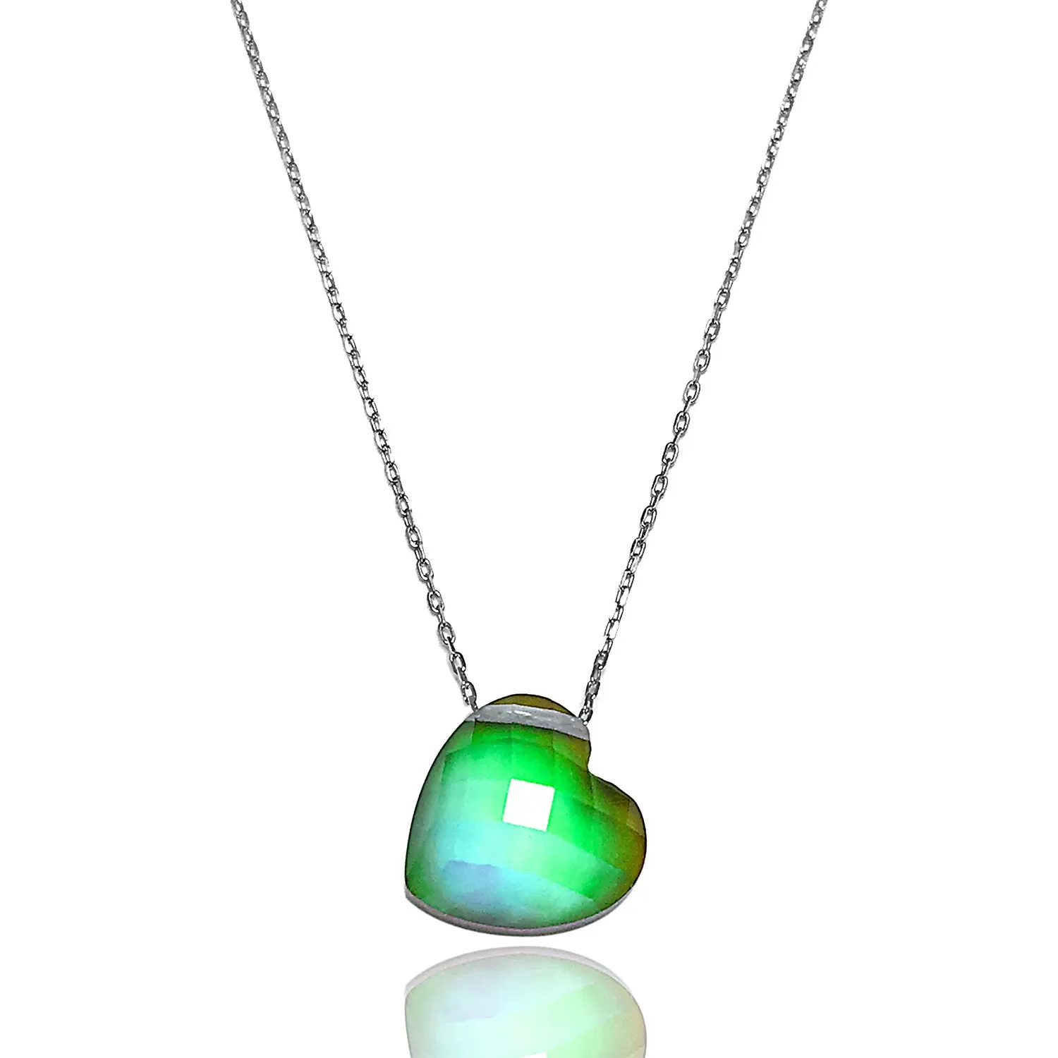 Серебряное ожерелье с камнем в форме сердца pp557 Larin Silver#3