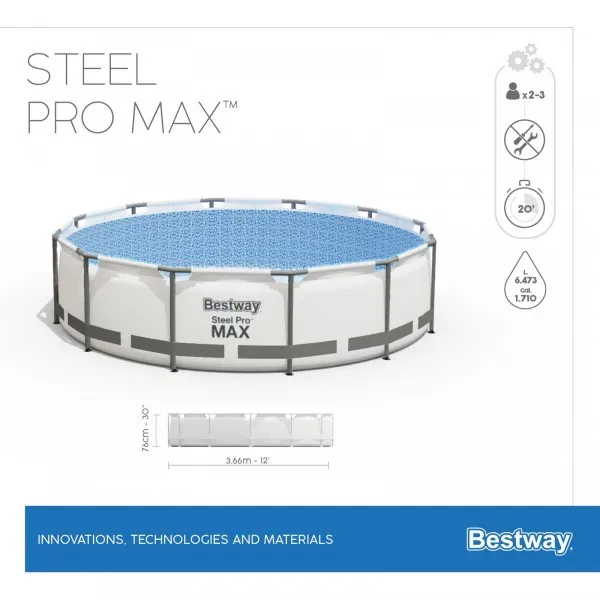 Бассейн каркасный Bestway Steel Pro MAX 56416 , 366х76 см, фильтр-насос#5