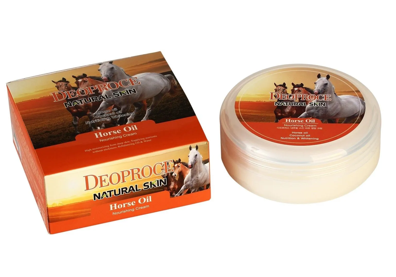 Крем для лица и тела на основе лошадиного жира natural skin horse oil nourishing cream 100г 5581 Deoproce (Корея)#2