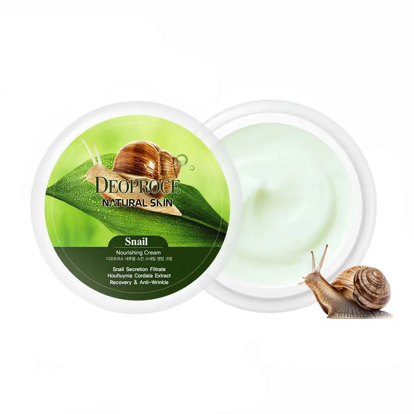 Крем для лица и тела с улиточным экстрактом natural skin snail nourishing cream 5529 Deoproce (Корея)#3