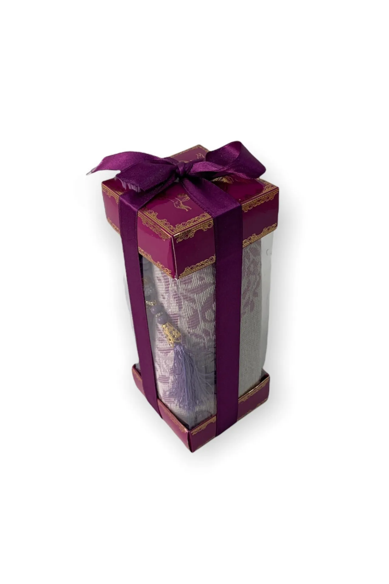 Подарочный набор - молитвенный коврик и четки a020 SHK Gift фиолетовый#2