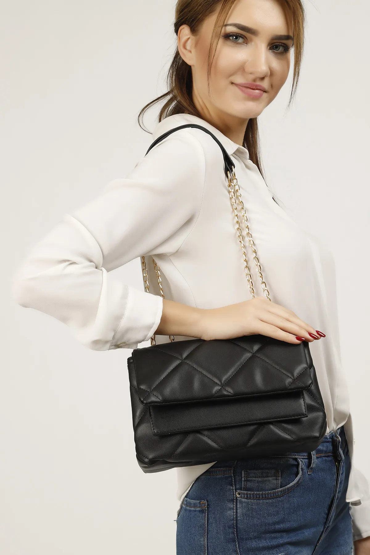 Женская сумка с вышивкой - черный shk bag#2